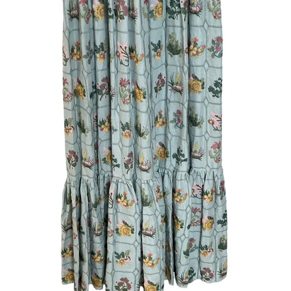 Mac‎ Duggal Dress Gown Size 2 Boho Cottage Peasant Floral Embroidered - Picture 4 of 12